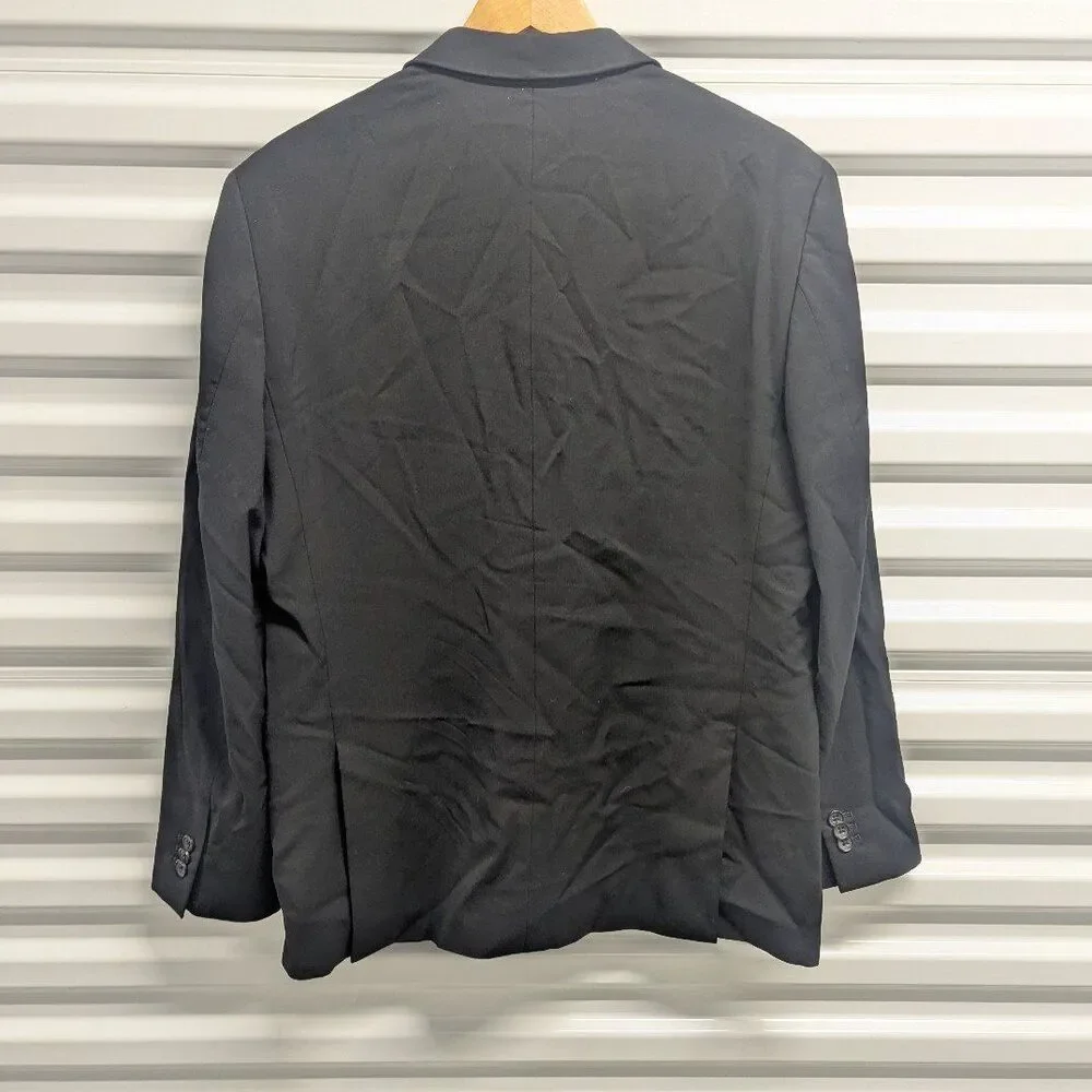 Banana‎ Republic Size 42S Black Italian Wool Tailor Fit Blazer
